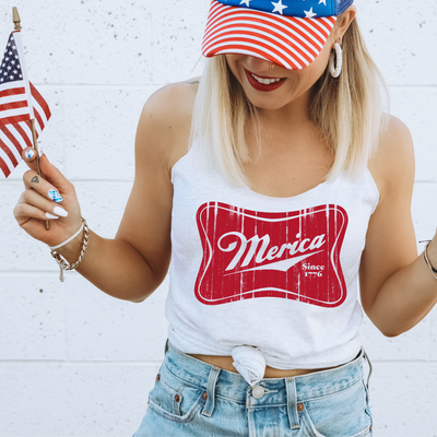 Miller Merica 4th of July Tank Top J4 Ladies Shorts from 208 Tees