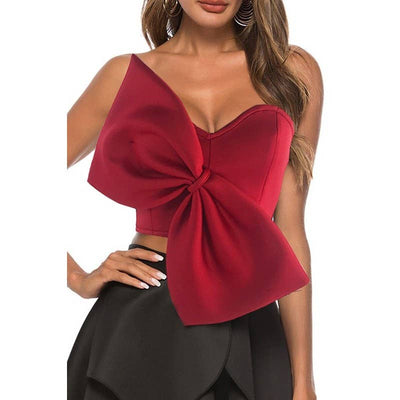 SEXY BOW WRAPPED CHEST WOMEN TOPS  from Paperdoll
