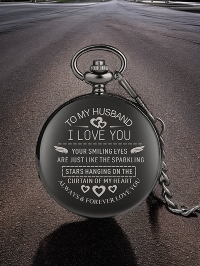Top Unique Family Gifts I LOVE YOU Theme Quartz Pocket MENS ACCESSORIES from WoodWristCo