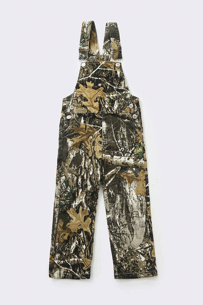 Kids Leaves Print Denim Overalls  from sassy kids palace