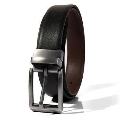 Men's Genuine Black/Brown Reversible Dress Belt  from Selini New York