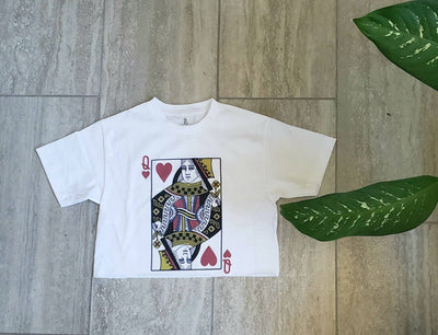 Queen of Hearts Crop Top Ladies Shirts from LA PRINT AND STITCH