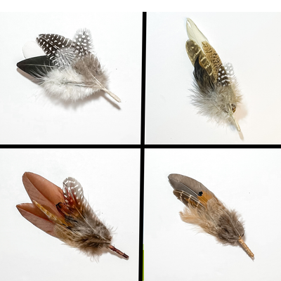 Feather Boutonniere Hat Pin, HatBand Pin Sampler FEB  from M D H Originals