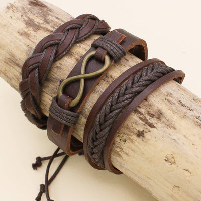 Infinite Fashion Leather Bracelet Set MENS ACCESSORIES from ZAD