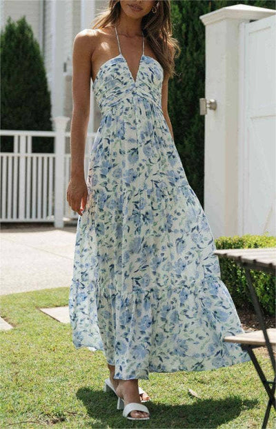 Long chiffon V-neck dress with big swing Ladies Dresses/Skirts from HIDDENBRAND