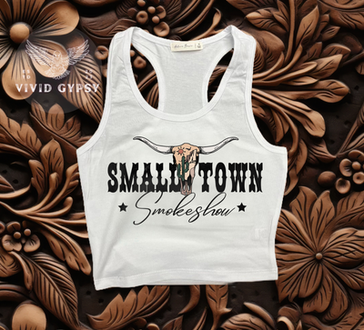 Small Town Smoke Show - Crop Tank Top Ladies Shirts from Vivid Gypsy Shop