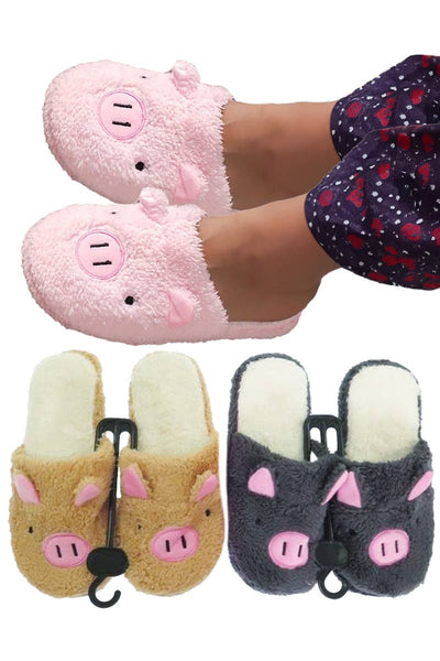 Piggy Fuzzy Terry Fleece Foam Lounge Slippers  from Cap Zone