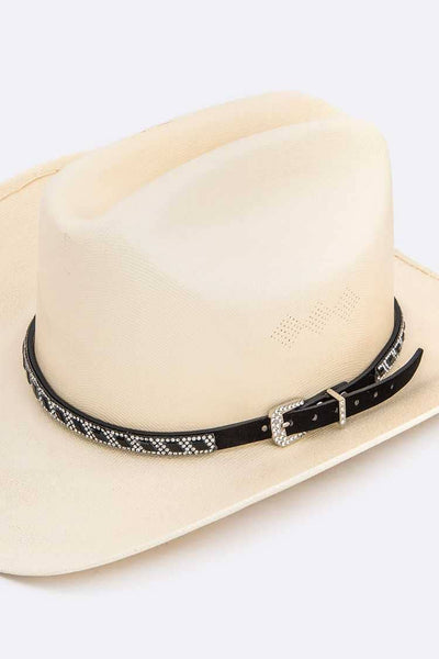 Crystal Embellished Leather Hat Band HAT ACCESSORIES from Rope & Spurs