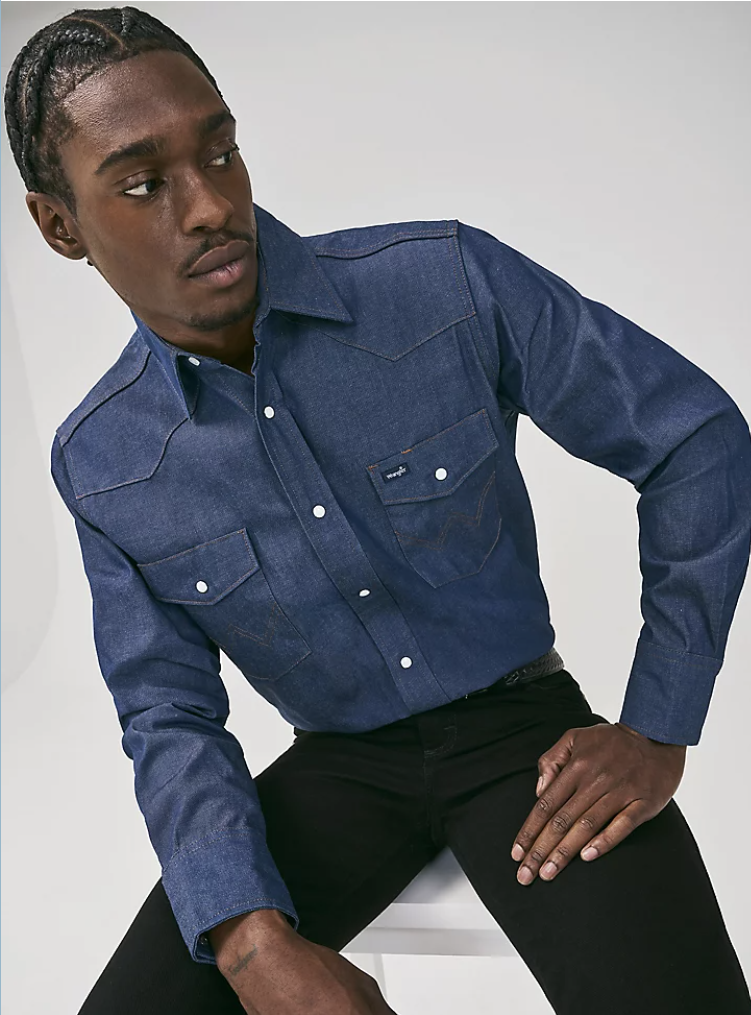 Wrangler denim long sleeve shirt fashion