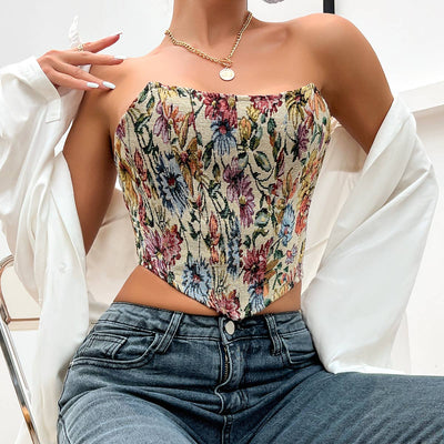 Lace-Up Corset Tube Top  from HIDDENBRAND