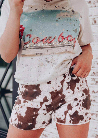 Cow zipper pocket shorts  from Flarix