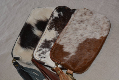 Cowhide wristlet zipper pouch  from FRINGE & LUXE