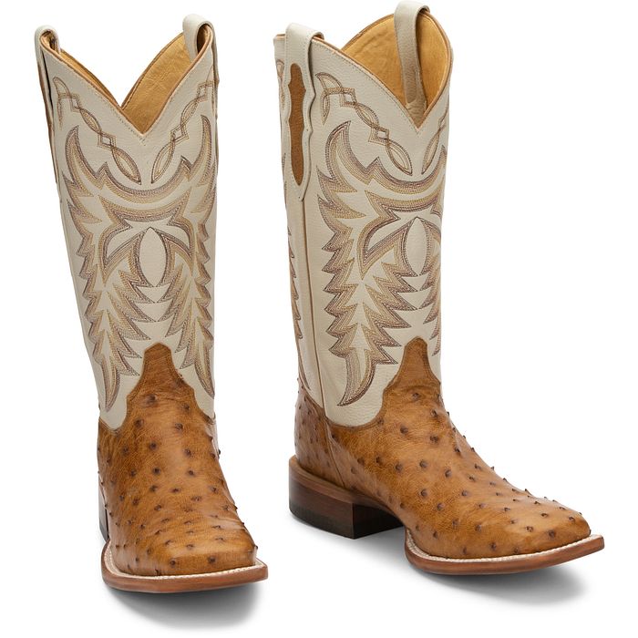 Justin Ostrich Full Quill Leather Cowboy Boots Justin Men main image 3