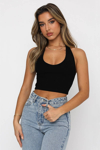 CWTHT0091_V-NECK HALTER NECK VEST Ladies Outerwear from NINEXIS