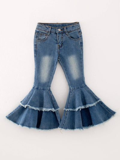 Tight Double Layer Light Blue Bell-bottoms Denim Jeans Pants Elastic  from Rylee Faith Designs