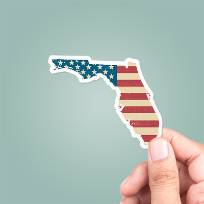 Florida American Flag Sticker Vinyl Decal  from CJ's Sticker Shop