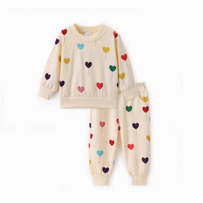 Baby Girl 2pcs Balloon Print Sweatshirt and Sweatpants Set  from PatPat