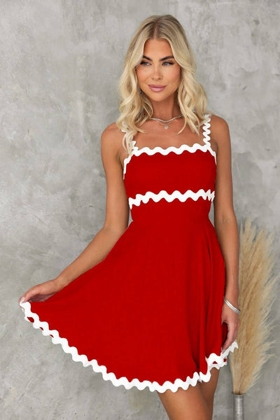 CWDSD5007_SWEET SOLID COLOR SEXY SUSPENDER SHORT DRESS  from NINEXIS