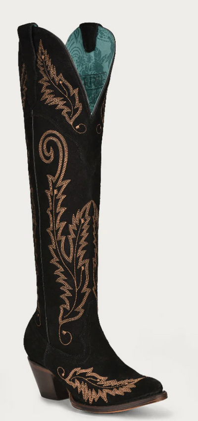 CORRAL LADIES BLACK SUEDE BOOTS STYLE A4404- Premium Ladies Boots from Corral Boots Shop now at HAYLOFT WESTERN WEARfor Cowboy Boots, Cowboy Hats and Western Apparel