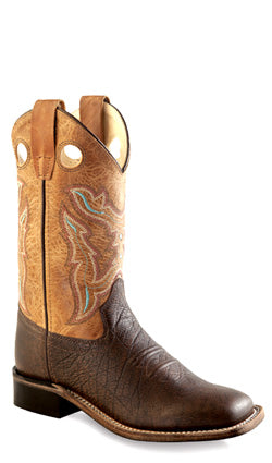 Jama Boys Brown Cowboy Square Toe Boots Style BSC1819 Boys Boots from Old West/Jama Boots