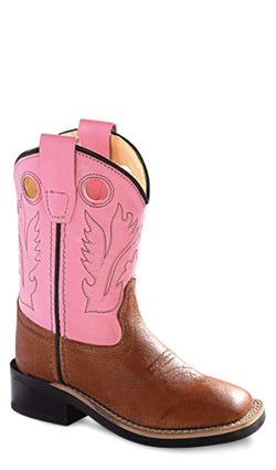 Jama Toddler Girls Pink Cowgirl Square Toe Boots Style BSI1839- Premium Girls Boots from Old West/Jama Boots Shop now at HAYLOFT WESTERN WEARfor Cowboy Boots, Cowboy Hats and Western Apparel