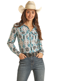 PHS Ladies Aztec Snap Shirt Style BWN2S03358 Ladies Shirts from PHS