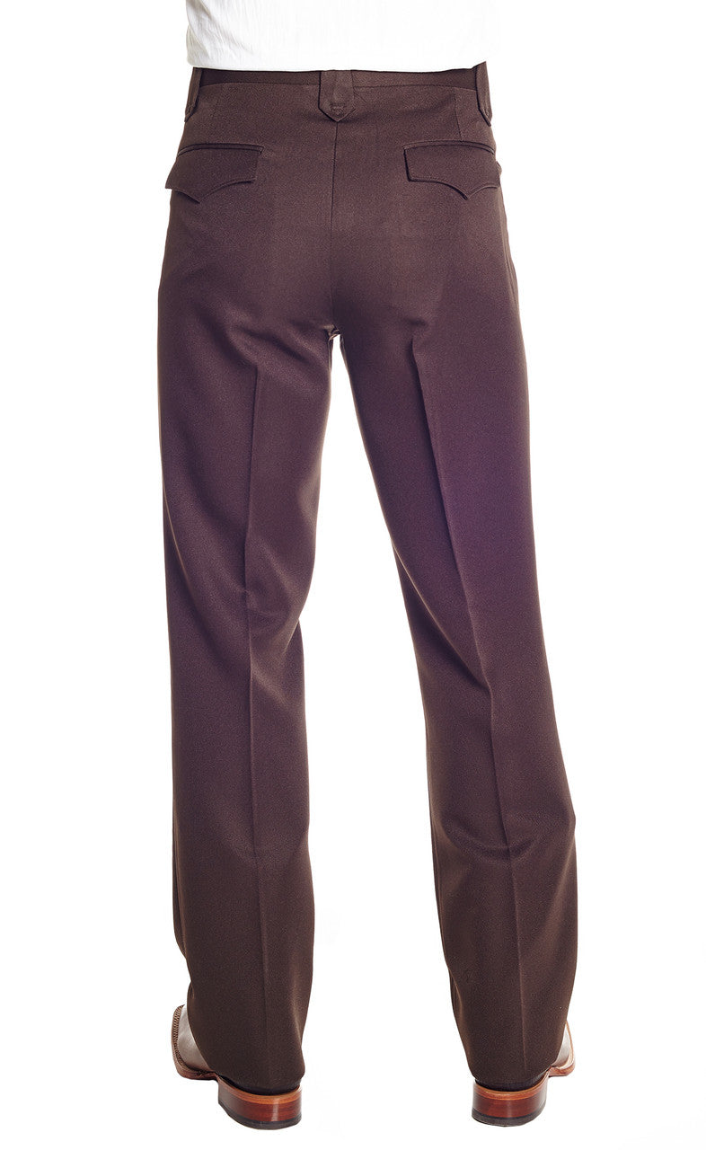 open lace back dress Circle S Solid Polyester Dress Ranch Pant Brown Style CP4793 42