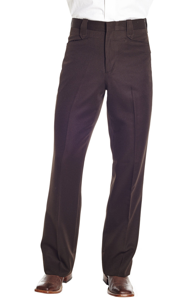 Circle S Solid Polyester Dress Ranch Pant Brown Style CP4793