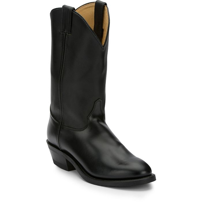 Justin Boots 3040 Black Leather Roper Boots Men’s 10D – Made in USA Justin Boots Men main image 4