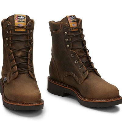 Justin Mens JMax Lace Up 8in Work Boots Style 440- Premium Mens Workboots from JUSTIN BOOT COMPANY Shop now at HAYLOFT WESTERN WEARfor Cowboy Boots, Cowboy Hats and Western Apparel