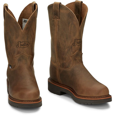 Justin Mens JMax Pull On Tan Work Boot Style 4440- Premium Mens Workboots from JUSTIN BOOT COMPANY Shop now at HAYLOFT WESTERN WEARfor Cowboy Boots, Cowboy Hats and Western Apparel