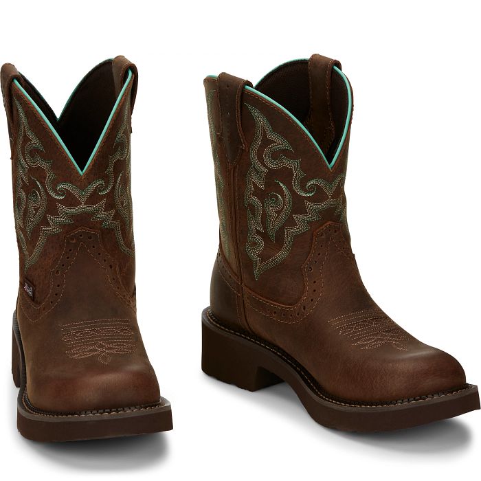 Justin round toe cowboy boots best sale