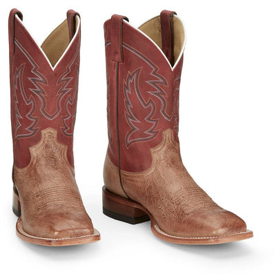 JUSTIN MENS SQUARE TOE WESTERN OSTRICH BOOTS STYLE JE811- Premium Mens Workboots from JUSTIN BOOT COMPANY Shop now at HAYLOFT WESTERN WEARfor Cowboy Boots, Cowboy Hats and Western Apparel