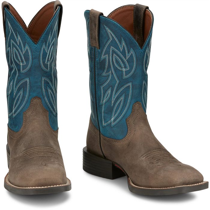 JUSTIN MENS CANTER SQUARE TOE WESTERN BOOTS STYLE SE7513 display picture 3