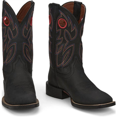 JUSTIN MENS BOWLINE BLACK SQUARE TOE WESTERN BOOTS STYLE SE7525 Mens Workboots from JUSTIN BOOT COMPANY