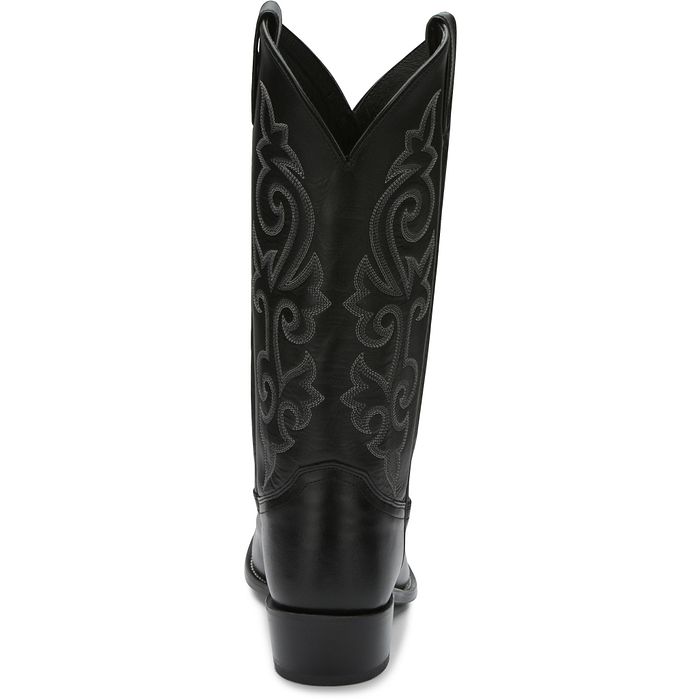 JUSTIN MENS BUCK BLACK WESTERN BOOTS STYLE 1409 display picture 2