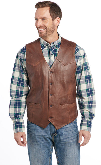 SIDRAN MENS BUTTON FRONT LAMB NAPPA VEST STYLE ML3064-91 Mens Outerwear from Sidran/Suits
