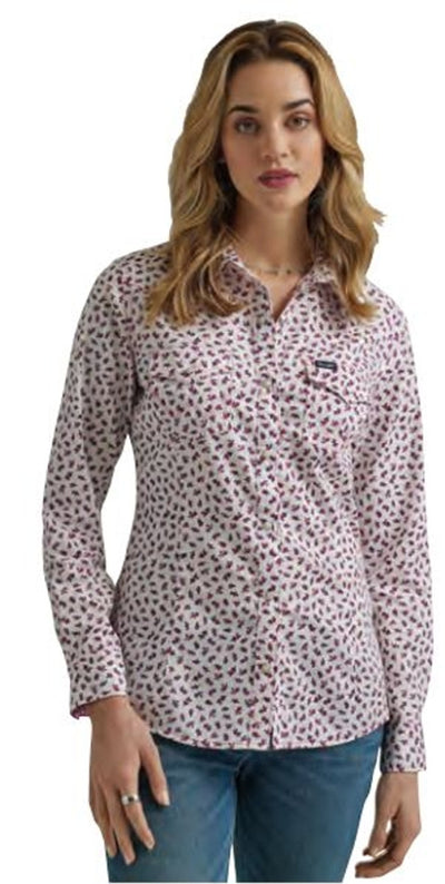 WRANGLER LADIES LONG SLEEVE FLORAL WESTERN SNAP TOP STYLE 112345294 Ladies Shirts from Wrangler