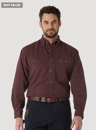 Wrangler Mens Riggs Cotton Twill Work Shirt Style 3W501BG Mens Shirts from Wrangler