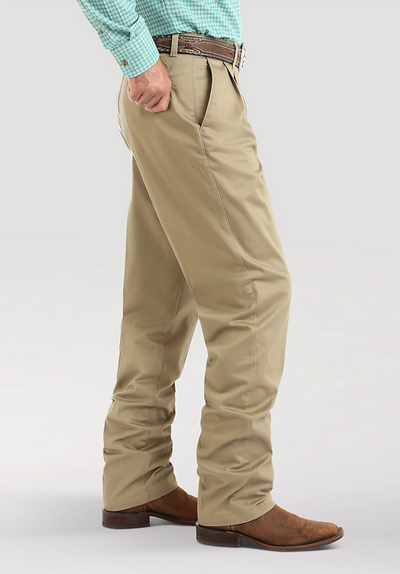 Wrangler Men's Pleated Front Casuals Khaki Style 00097KH- Premium Mens Pants from Wrangler Shop now at HAYLOFT WESTERN WEARfor Cowboy Boots, Cowboy Hats and Western Apparel
