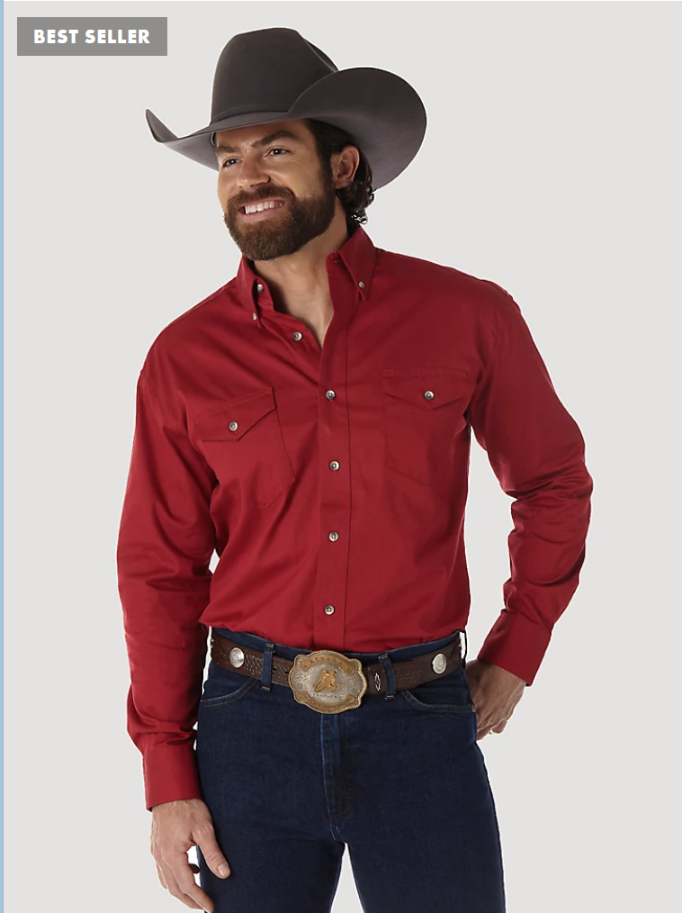 Wrangler Mens Red Painted Desert Shirt Style MP3522R