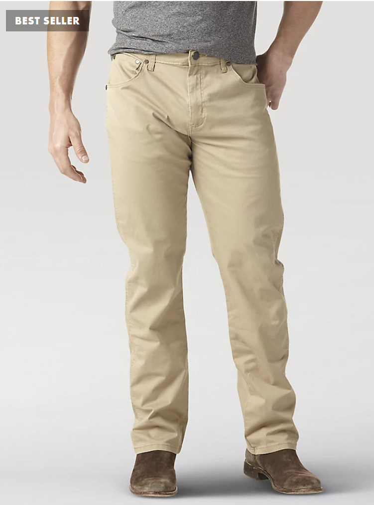Mens Pants Wrangler Straight Fit Flex Khaki Wrangler Men's No Iron