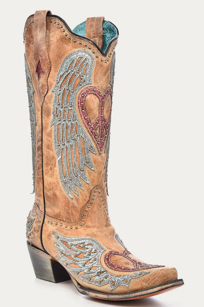 Corral Ladies Heart and Wings Overlay Boots Style A4235 Ladies Boots from Corral Boots