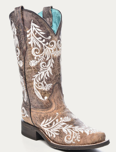 Corral Ladies Floral Embroidery Glow In The Dark Boots Style A4063 Ladies Boots from Corral Boots