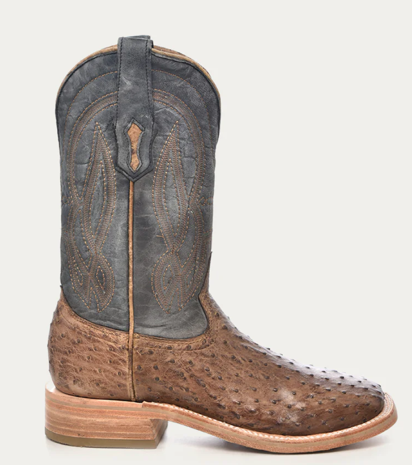 CORRAL MENS NAVY BLUE OSTRICH COWBOY BOOTS STYLE A4052 display picture 2