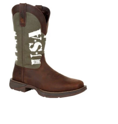 DURANGO MENS ARMY GREEN USA PRINT WESTERN BOOT STYLE DDB0313 Mens Boots from Durango