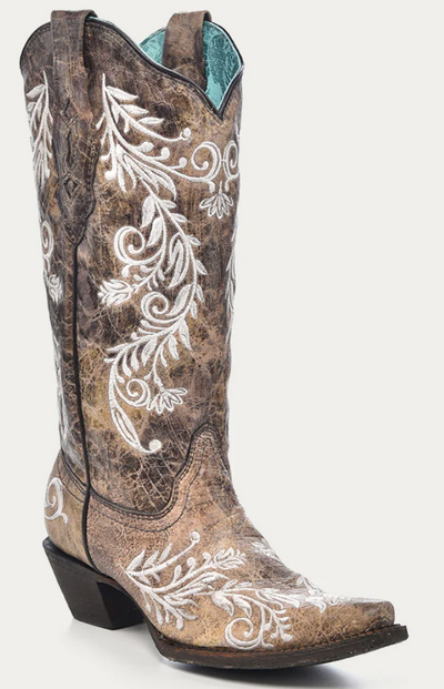 Corral Floral Embroidery Glow in the Dark Style A3753 Ladies Boots from Corral Boots