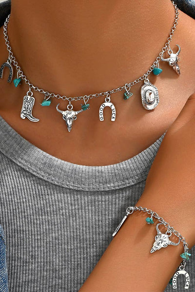 Western Cowgirl Necklace and Bracelet Set ZK2557 Ladies Jewelry from UNISHE