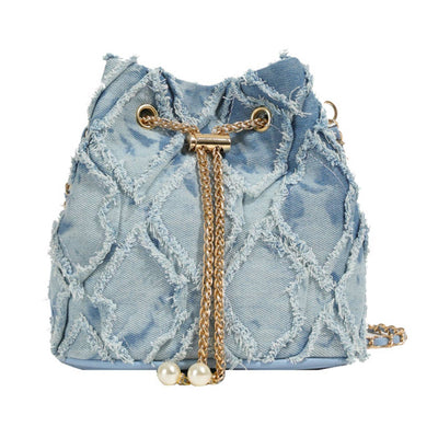 Denim fashionable crossbody bucket bag  from Lily Clothing