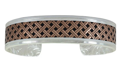Montana Silversmiths Mens Classic Legacy Weave Crossing Paths Cuff Bracelet Style BC3913BRS- Premium MENS ACCESSORIES from Montana Silversmith Shop now at HAYLOFT WESTERN WEARfor Cowboy Boots, Cowboy Hats and Western Apparel